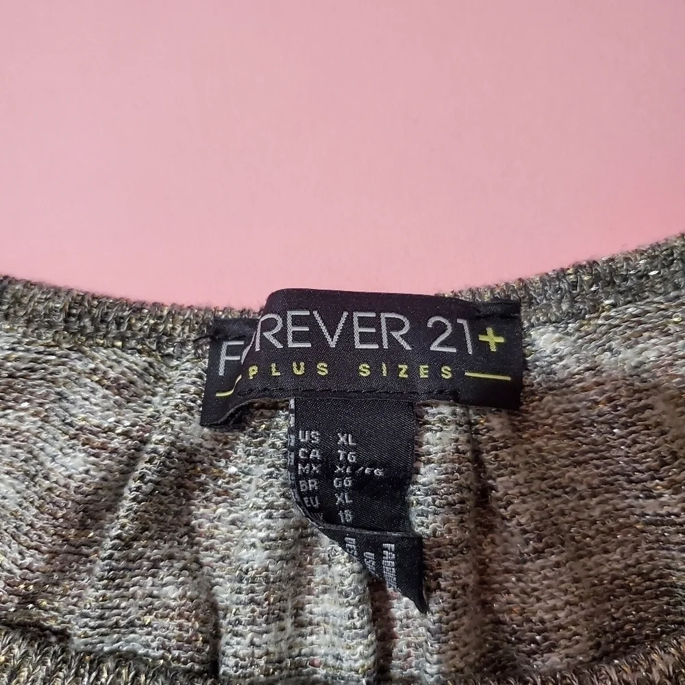 Forever 21 + Sparkle Glitter Knit Top Silver and Gold - Picture 3 of 8